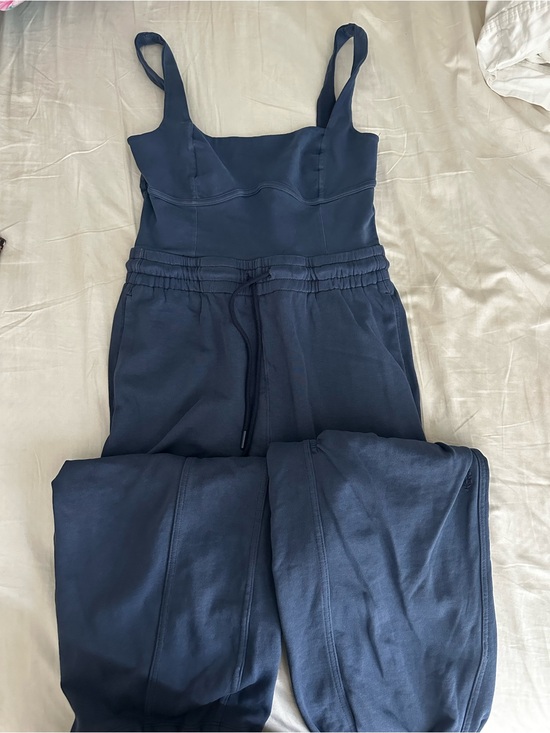 Free People Pants - Free People Navy Blue Sleeveless Jumpsuit with Drawstring Waist